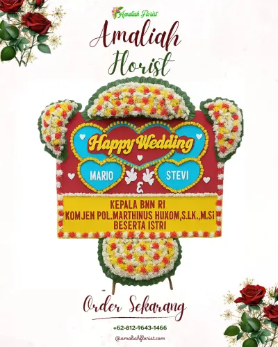 Karangan Papan Bunga Pernikahan di Kebanggan